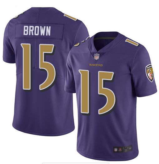 Men Baltimore Ravens #15 Brown Purple Nike Color Rush Limited NFL Jerseys